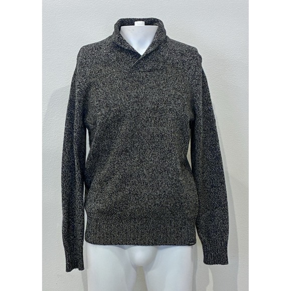 Eddie Bauer Other - Eddie Bauer Mens Fisherman Cowl Neck Wool Blend Sweater Size M Black Marled Cozy